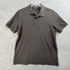 BOSS Hugo Boss‎ Mens XL Polo Shirt Brown Pima Cotton Short Sleeve Casual Top